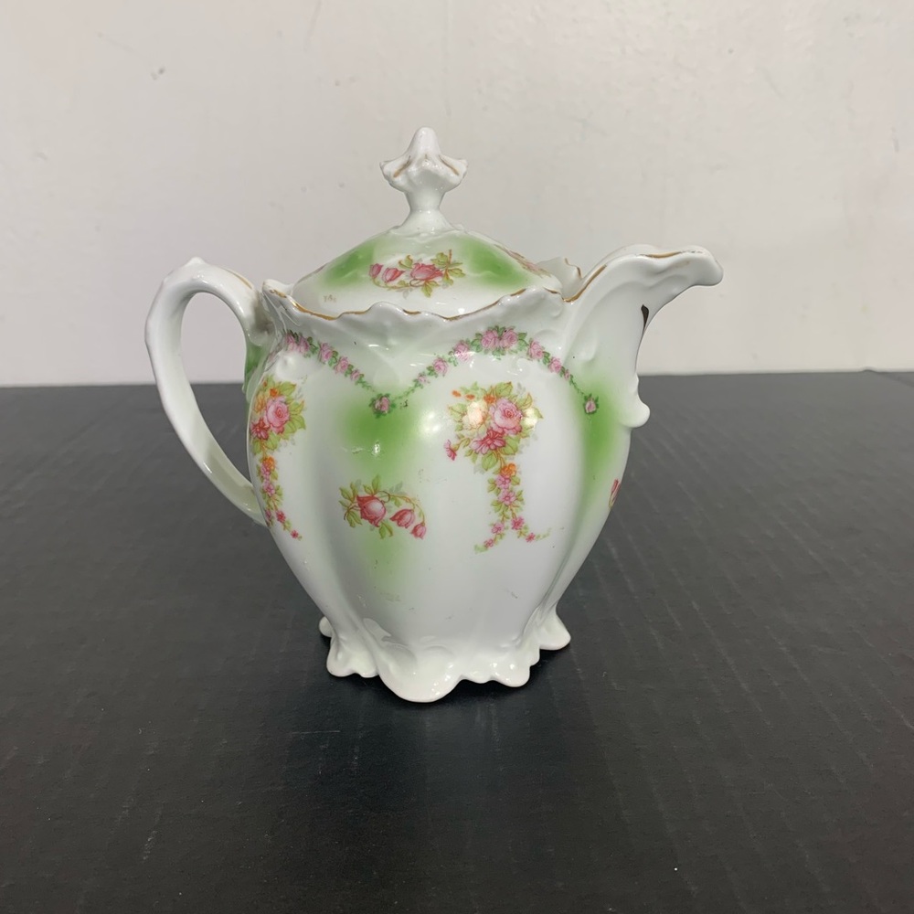 Antique MZ Austria Roses and garland Porcelain Pitcher creamer